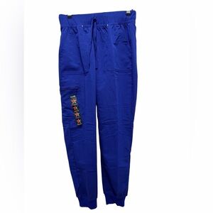 NWT ScrubStar Blue Antimicrobial Jogger Yoga Pants